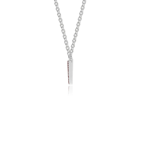 natural garnet bypass curved bar necklaces in sterling silver 