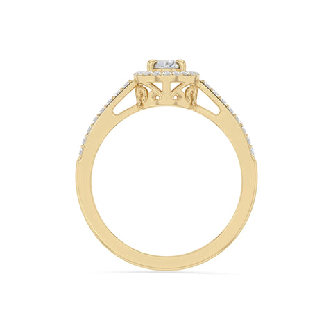 natural moissanite solitaire halo engagement rings in yellow gold vermeil