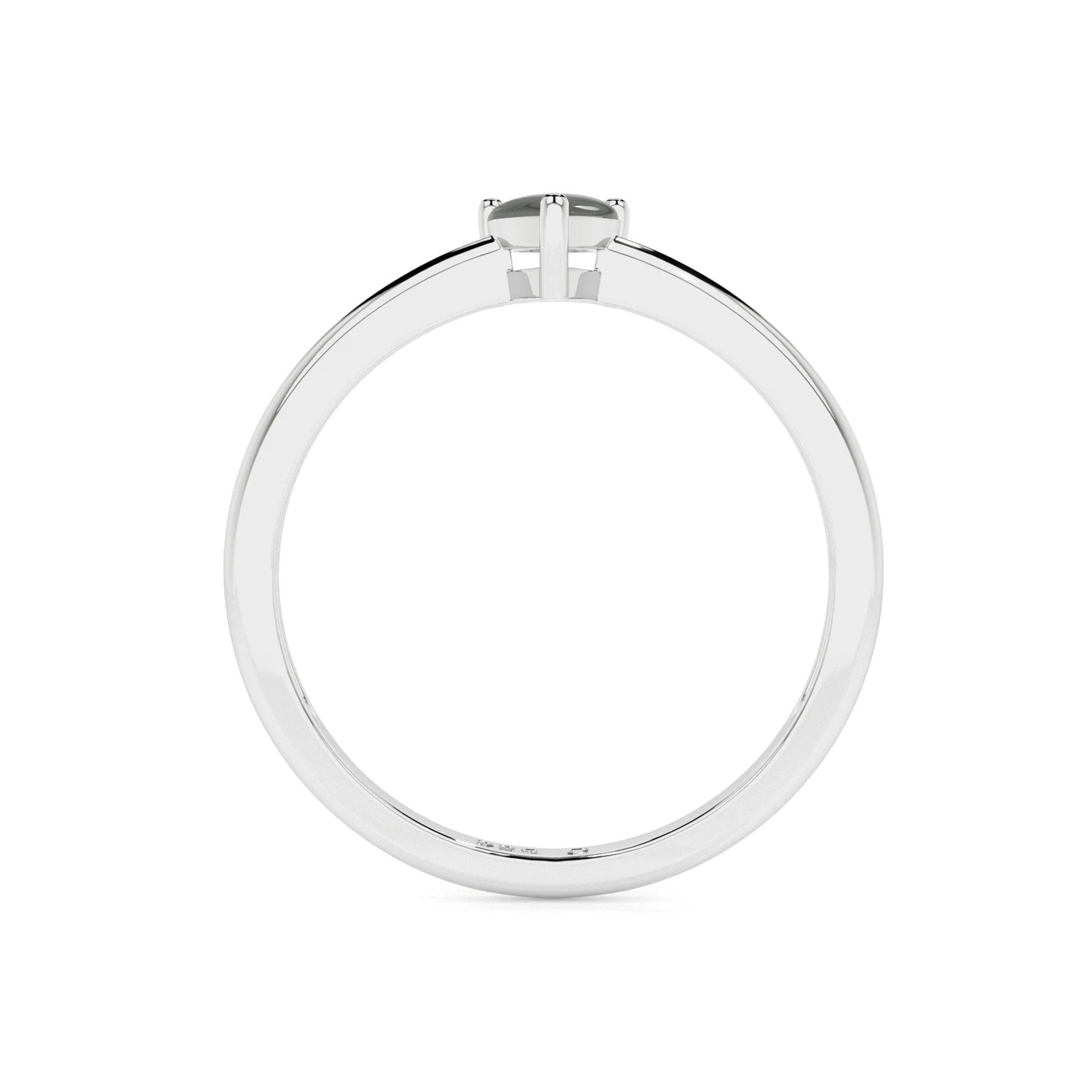 labradorite pear cab stackable prong-set ring