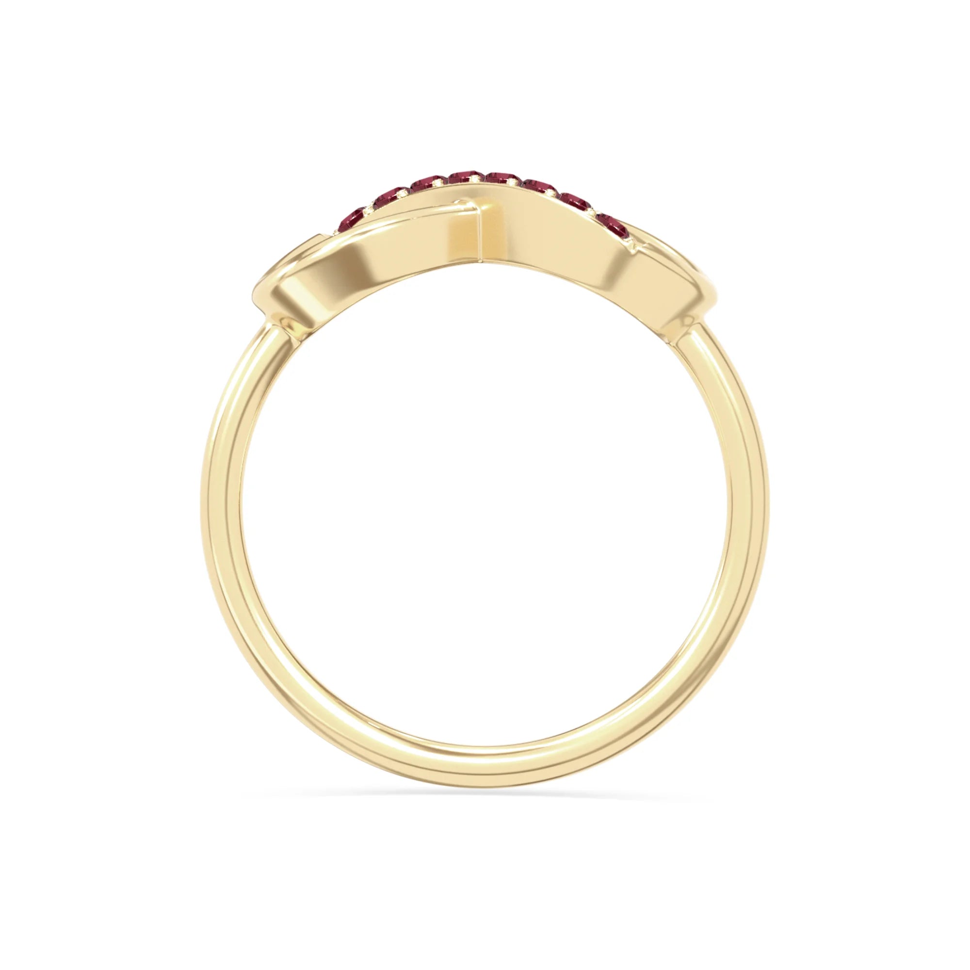 natural ruby infinity promise rings in yellow gold vermeil