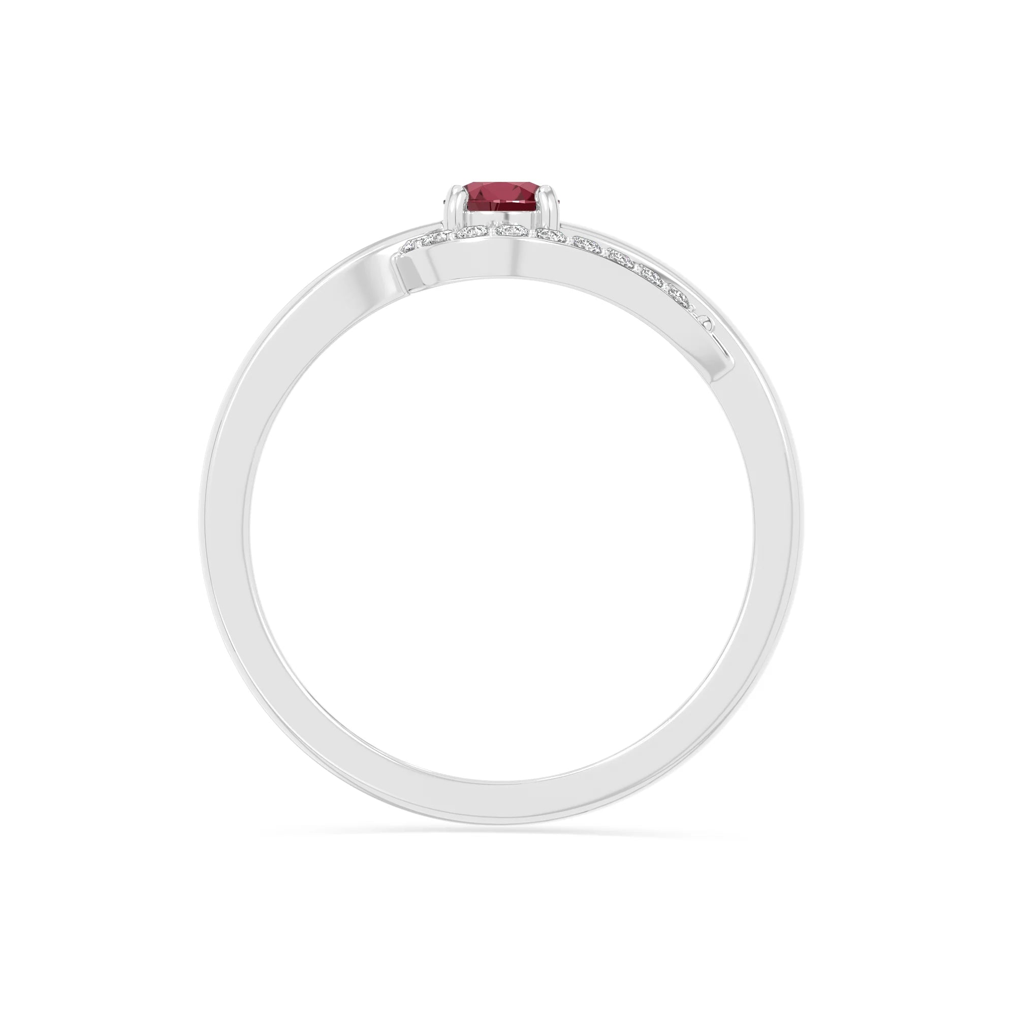 natural ruby infinity solitaire rings in sterling silver 