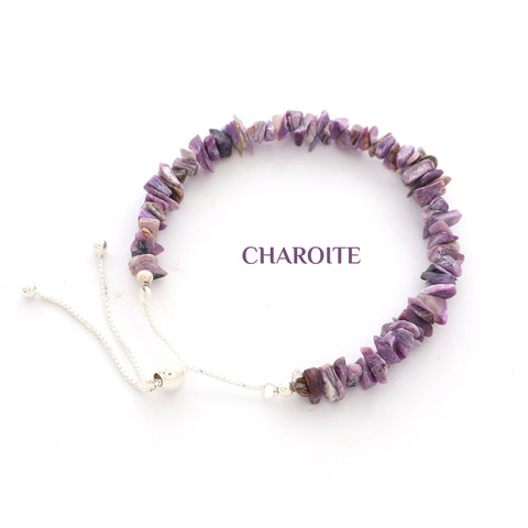 natural charoite rough shape bolo bracelet