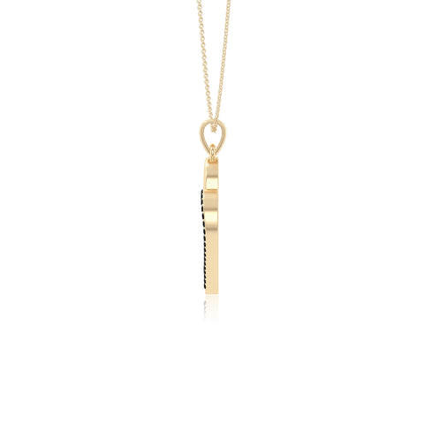 natural black-onyx double heart necklaces in yellow gold vermeil 