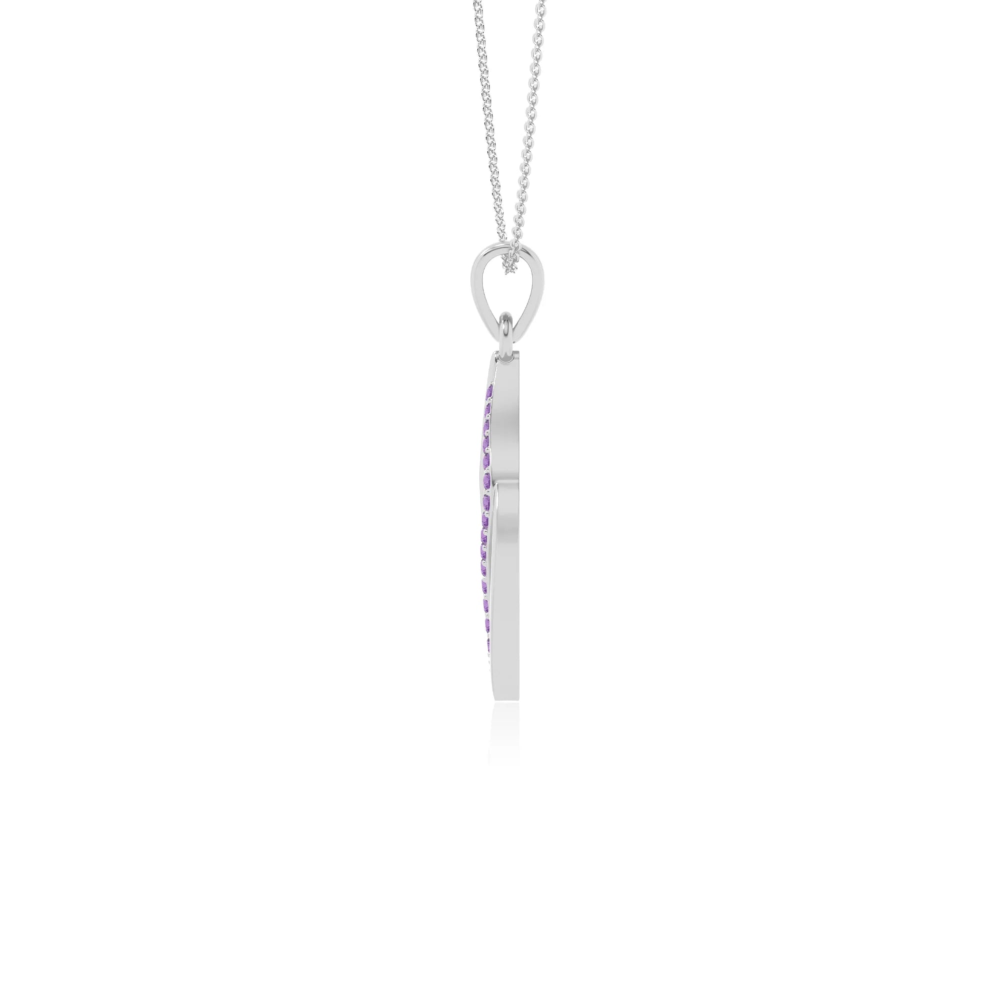 natural amethyst leaf necklaces in sterling silver 