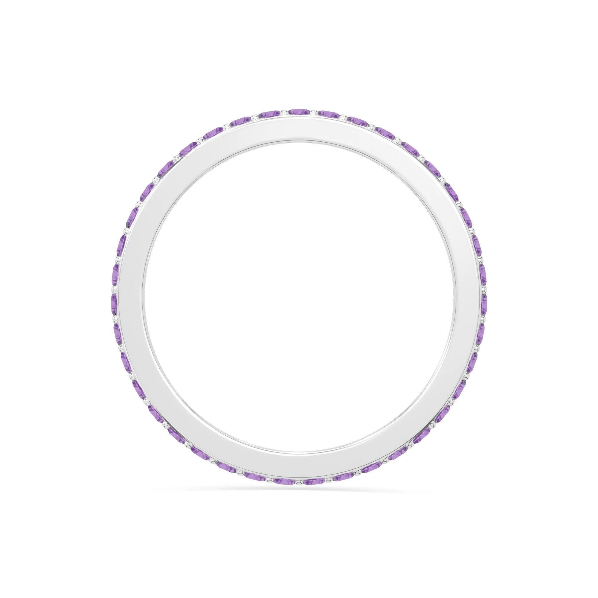 natural amethyst eternity band rings in sterling silver 