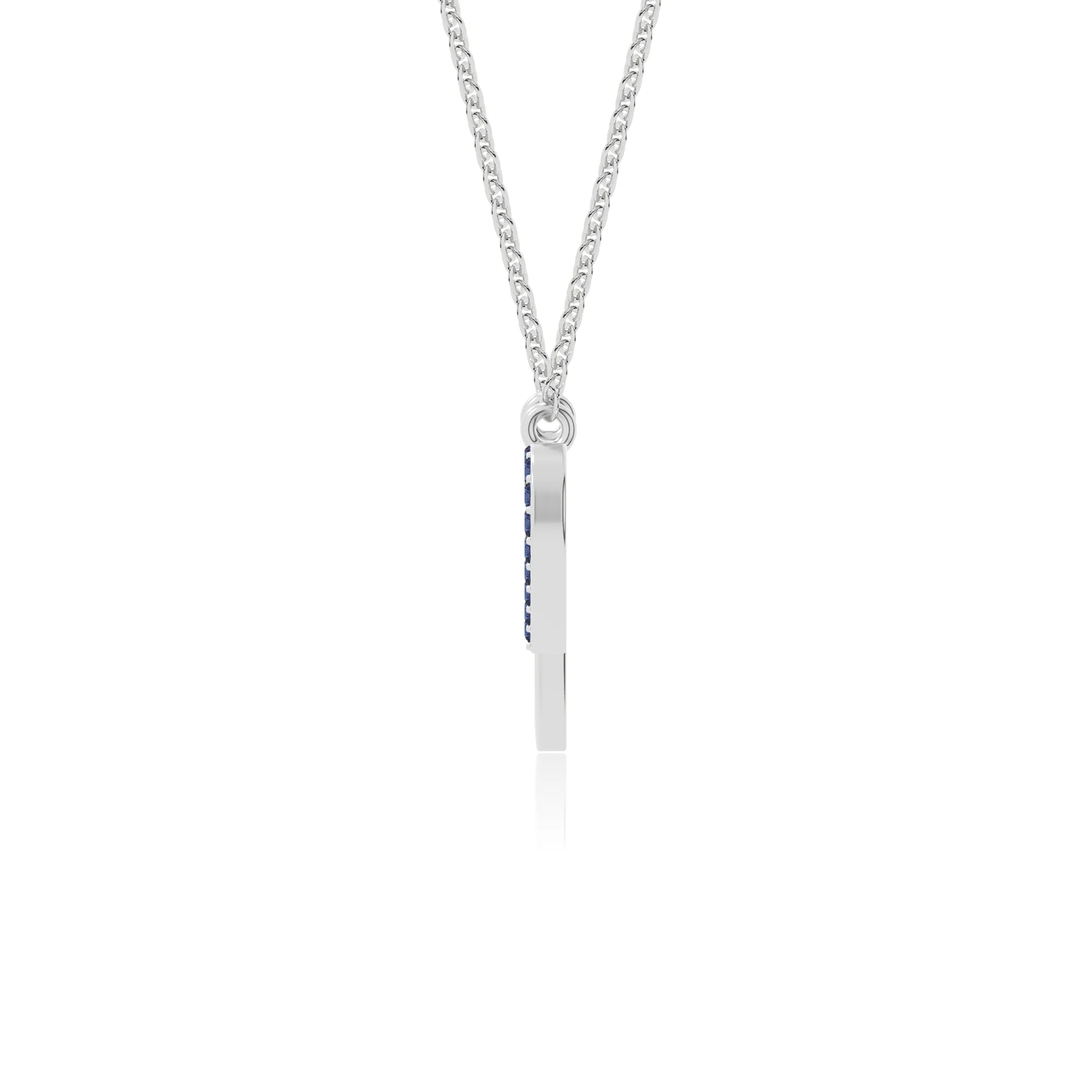 natural blue-sapphire heartbeat necklaces in sterling silver 