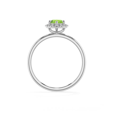 natural peridot pear halo solitaire engagement ring