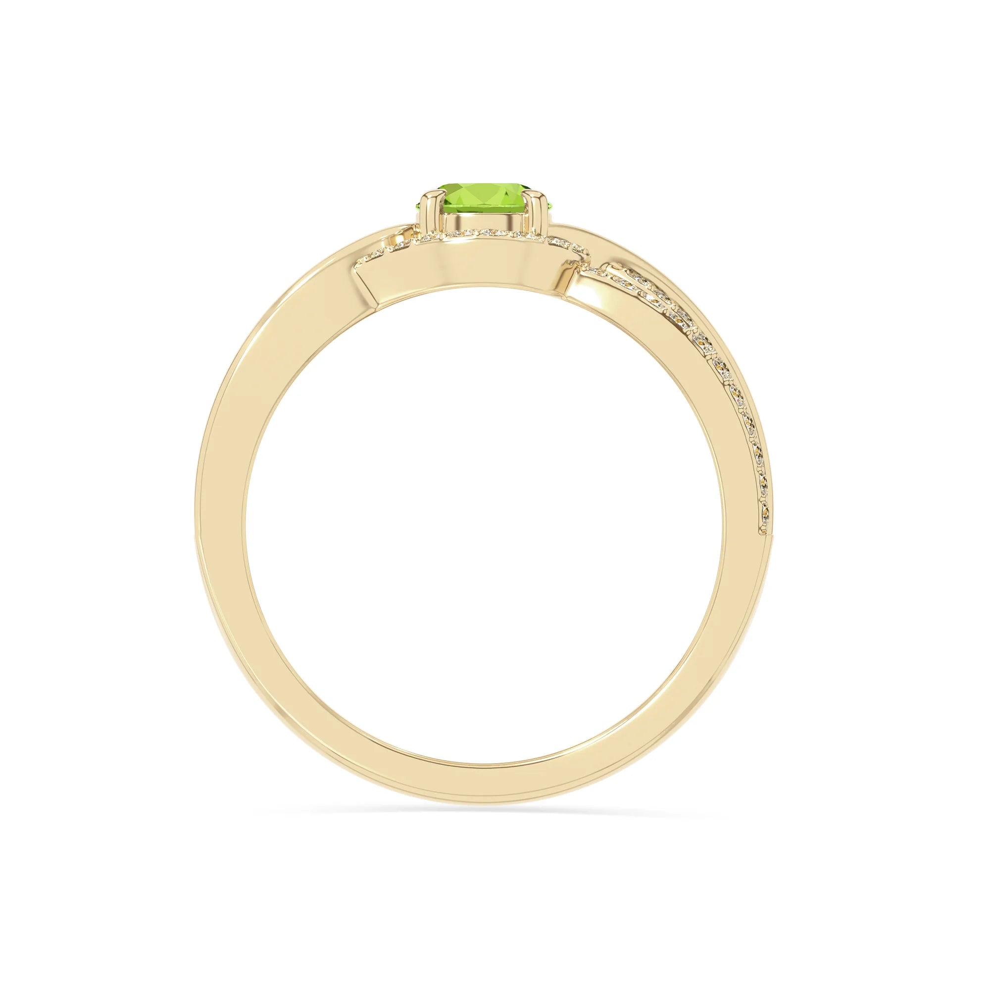 natural peridot solitaire engagement rings in yellow gold vermeil