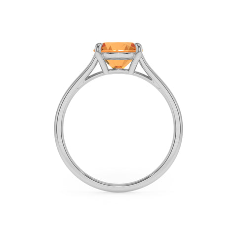 lab grown citrine pear solitaire engagement ring