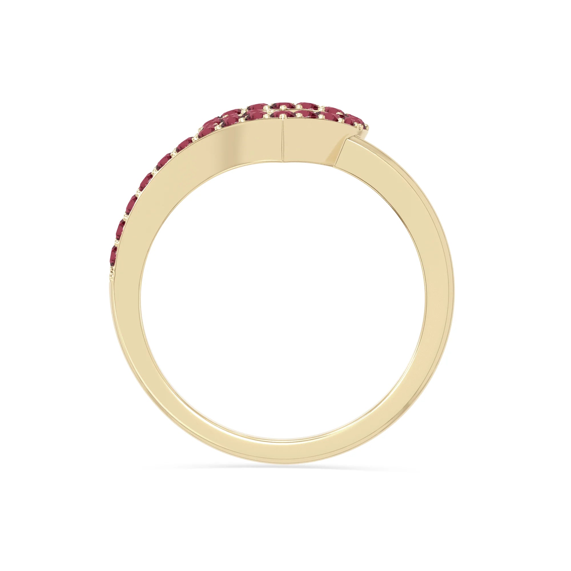 natural ruby heart promise rings in yellow gold vermeil