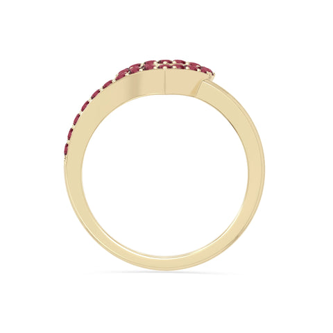 natural ruby heart promise rings in yellow gold vermeil