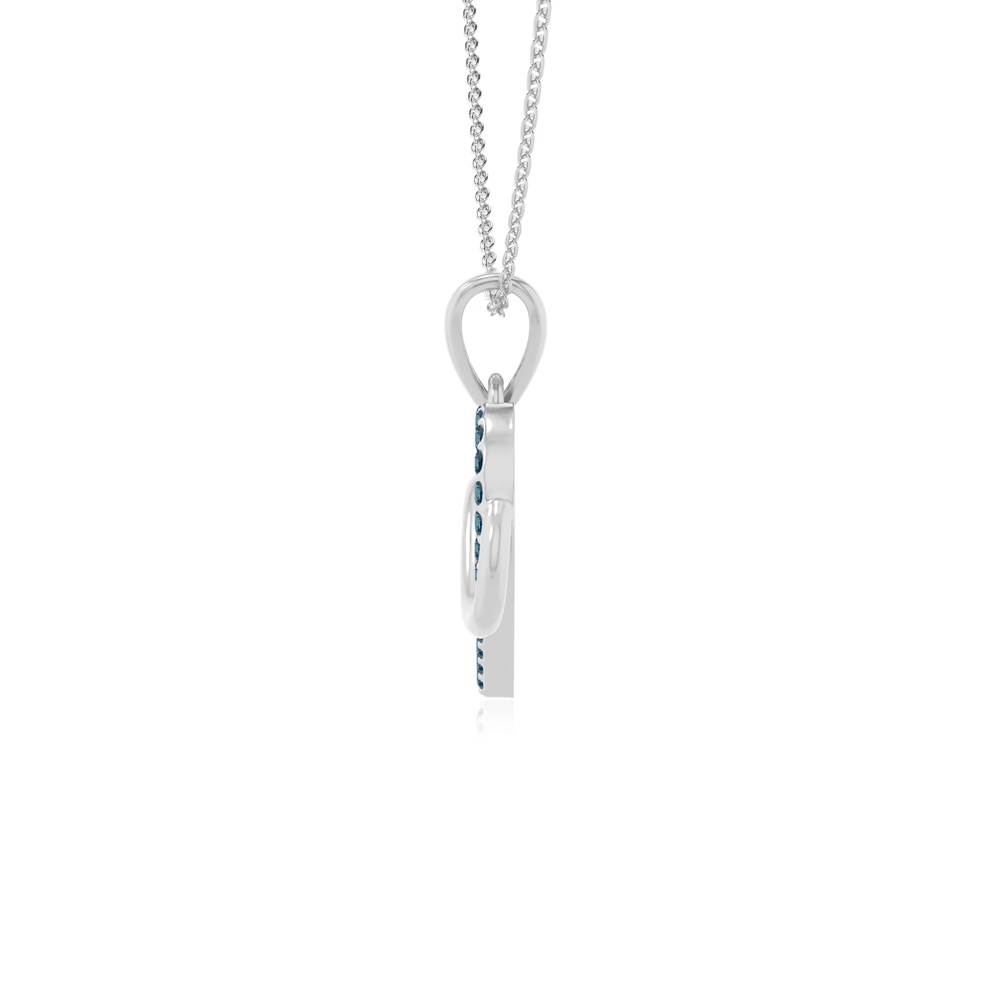 natural london-blue-topaz infinity heart necklaces in sterling silver 