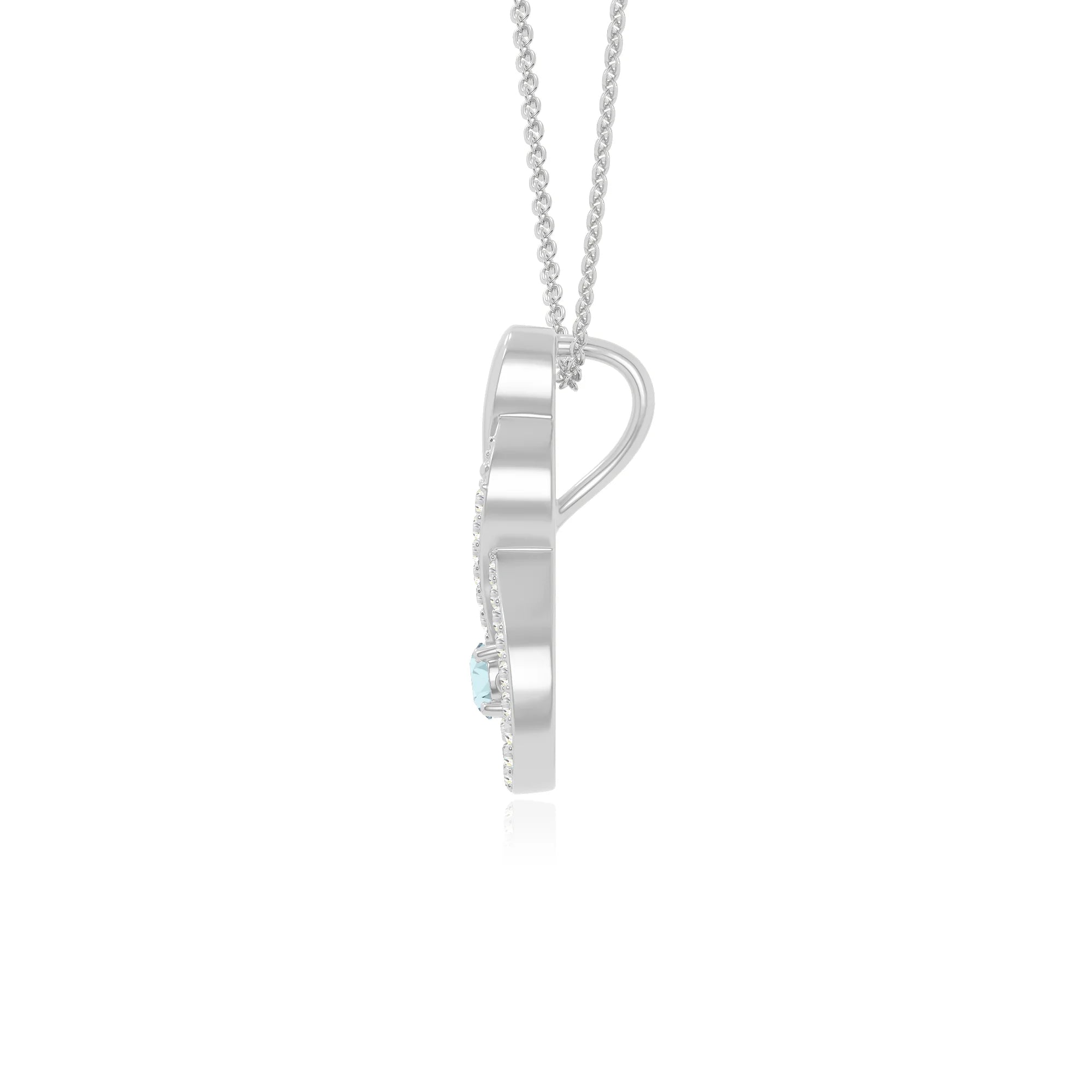 natural aquamarine infinity necklaces in sterling silver 