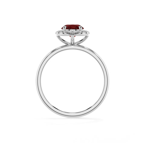 natural garnet round halo solitaire engagement ring