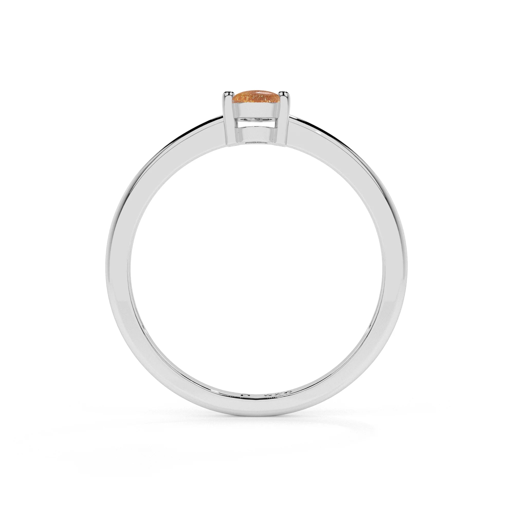 sunstone oval cab stackable prong-set ring