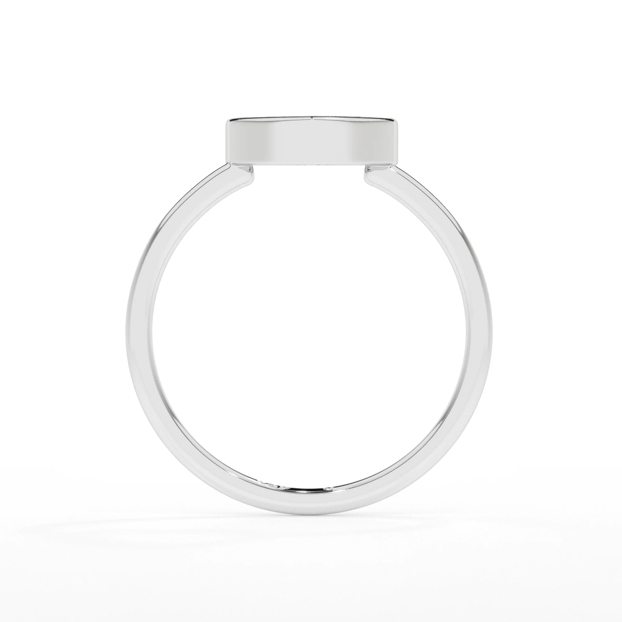 meteorite heart shape stackable bezel-set ring