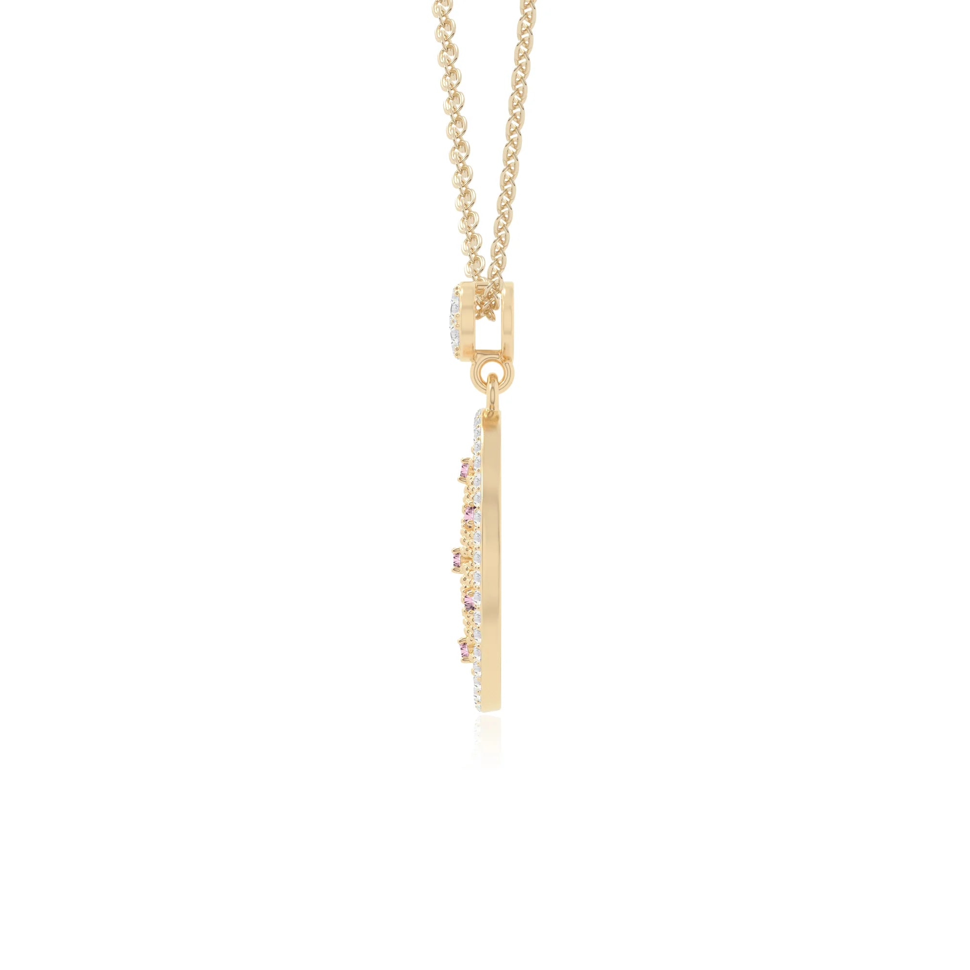 natural pink-tourmaline infinity love knot necklaces in yellow gold vermeil 