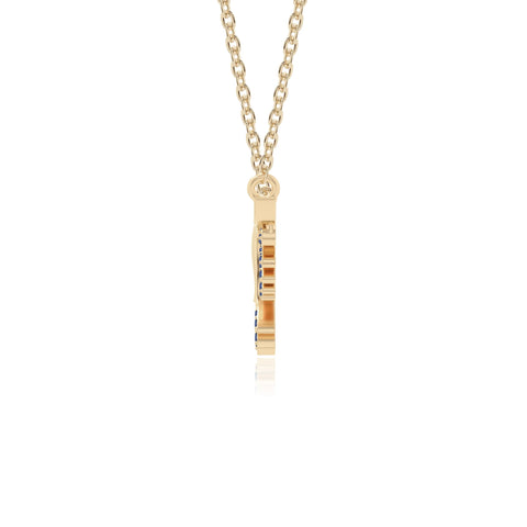 natural blue-sapphire phoenix eagle necklaces in yellow gold vermeil 