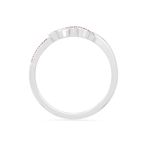 natural pink tourmaline infinity knot promise rings in sterling silver 