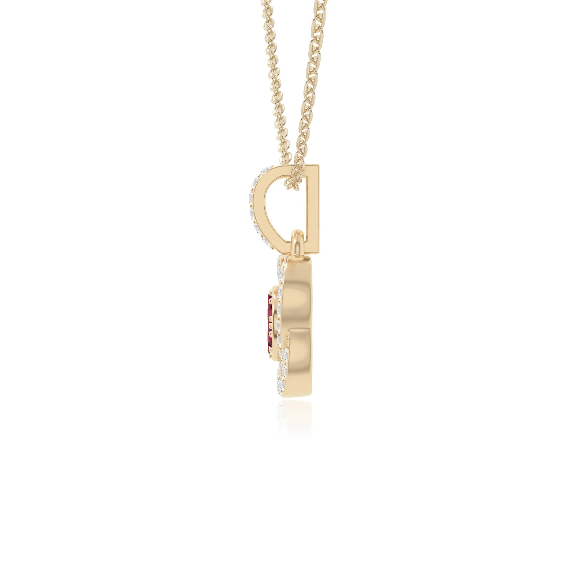 natural ruby inner power necklaces in yellow gold vermeil 