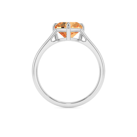 lab grown citrine heart solitaire engagement ring