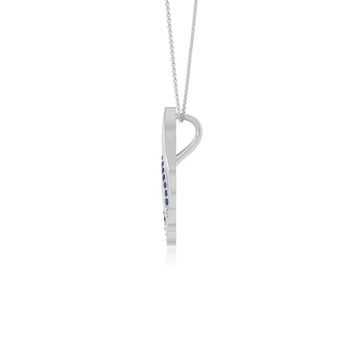 natural blue-sapphire flame necklaces in sterling silver 