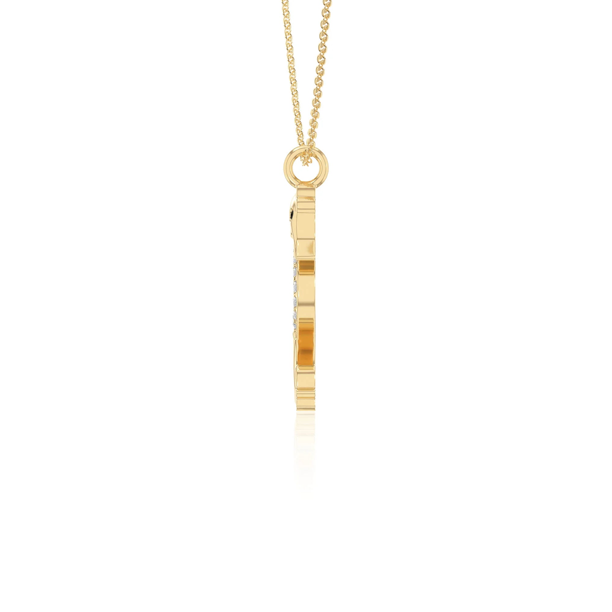 natural black-onyx sea horse necklaces in yellow gold vermeil 