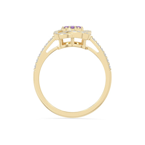 natural amethyst infinity promise rings in yellow gold vermeil