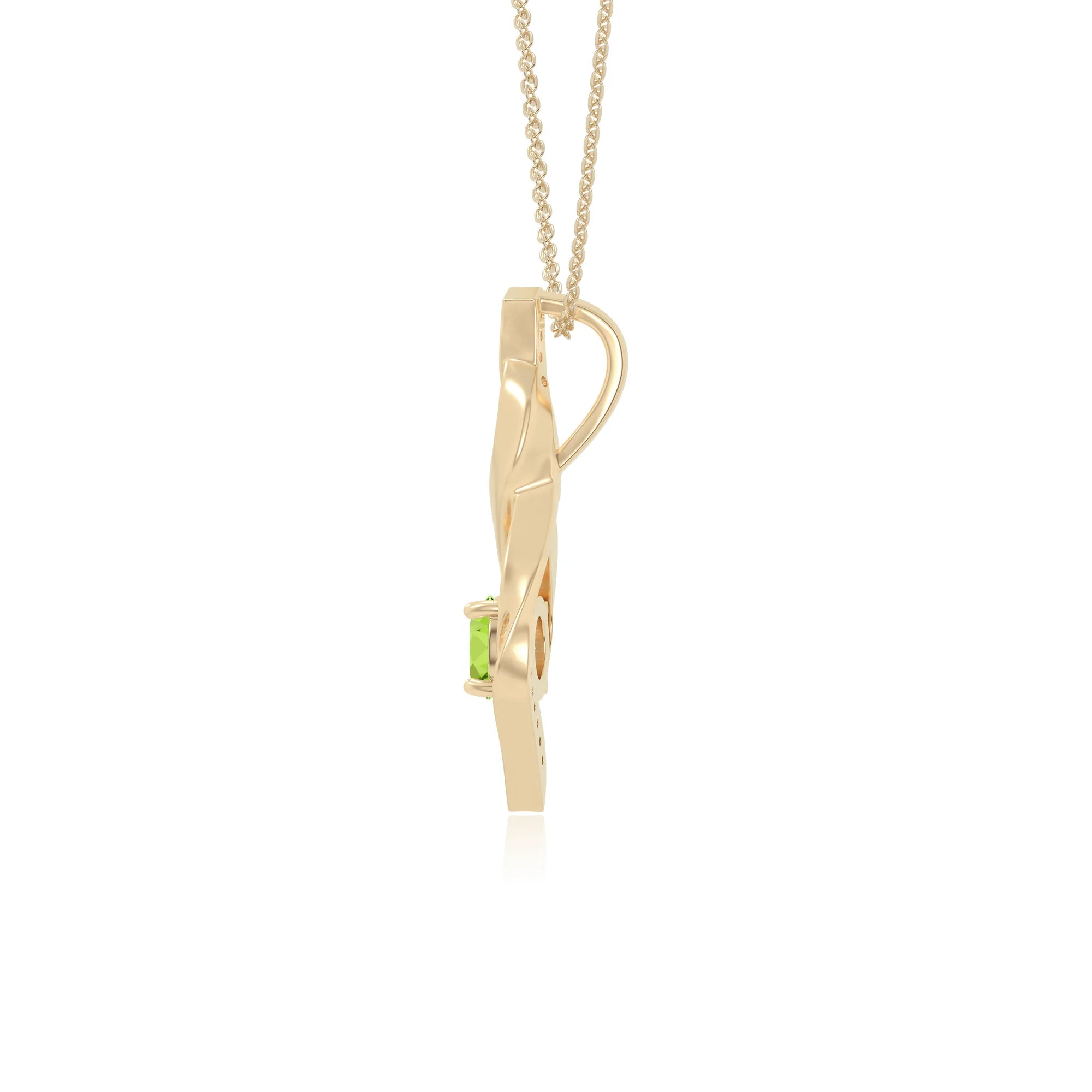 peridot infinity necklaces in yellow gold vermeil 