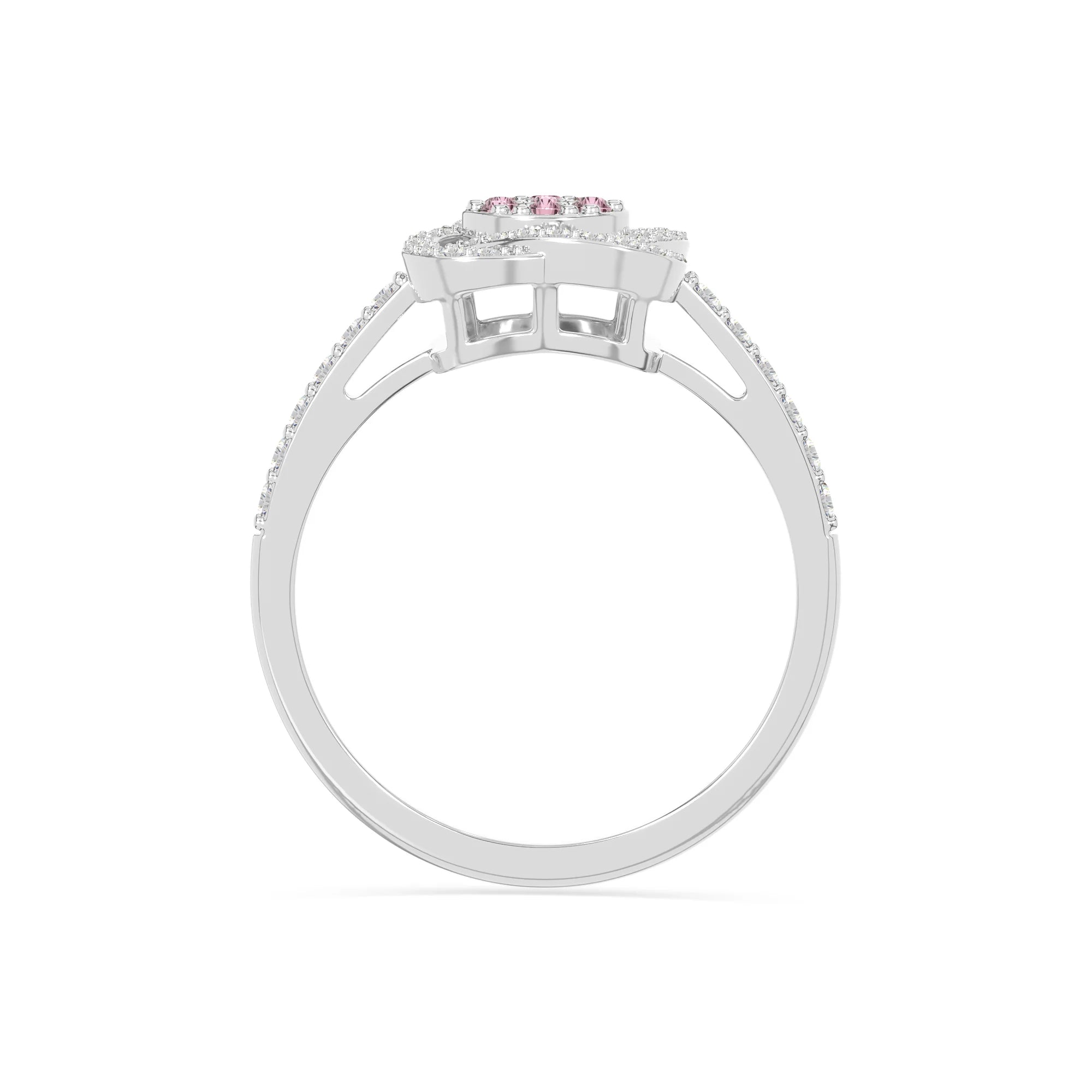 natural pink tourmaline infinity promise rings in sterling silver 