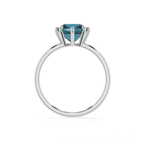 natural london blue topaz cushion solitaire engagement ring