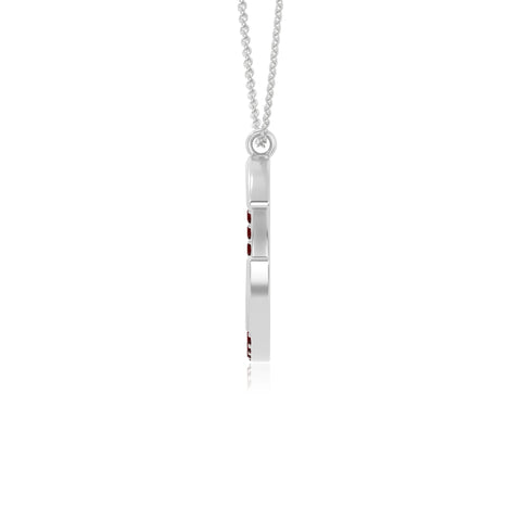 natural garnet moon & star necklaces in sterling silver 