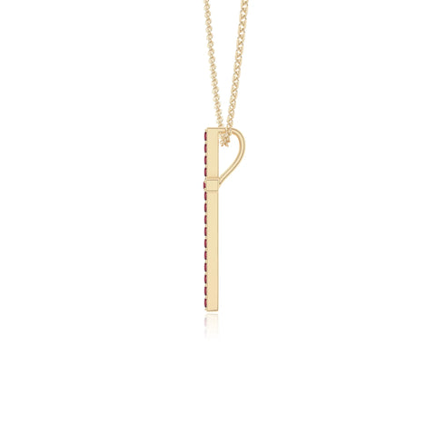 natural ruby cross necklaces in yellow gold vermeil 