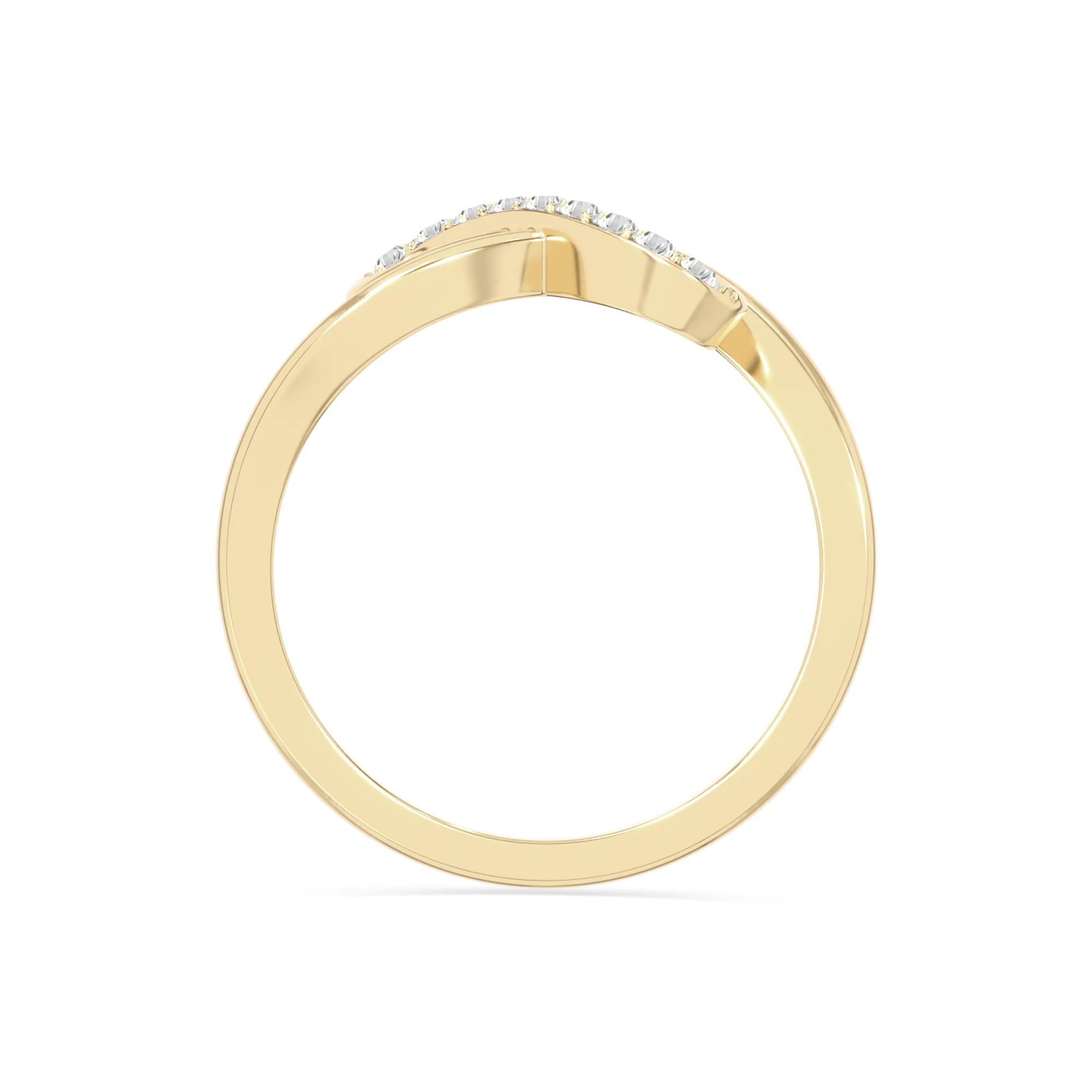 natural moissanite infinity promise rings in yellow gold vermeil