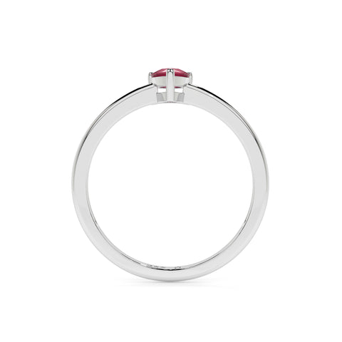 ruby pear cut stackable prong-set ring