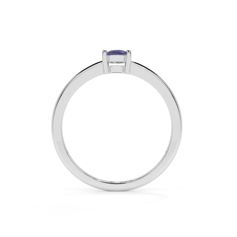 lapis lazuli oval cab stackable prong-set ring