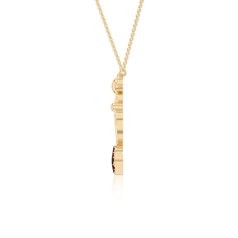 natural garnet mother child heart necklaces in yellow gold vermeil 