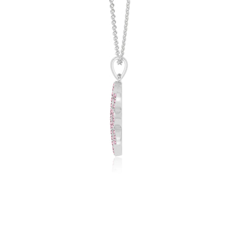 natural pink-tourmaline flower necklaces in sterling silver 