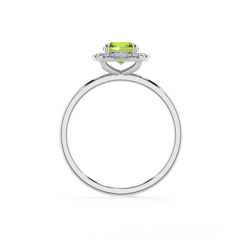 natural peridot cushion halo solitaire engagement ring