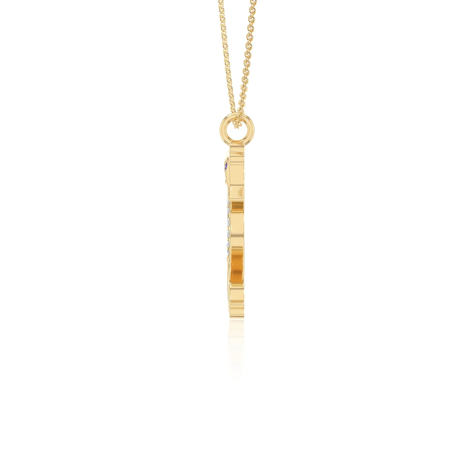 natural amethyst sea horse necklaces in yellow gold vermeil 