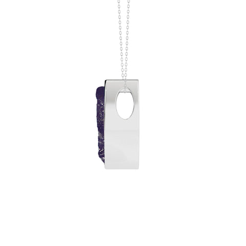 natural purple-moonstone marquise shape pendant necklace