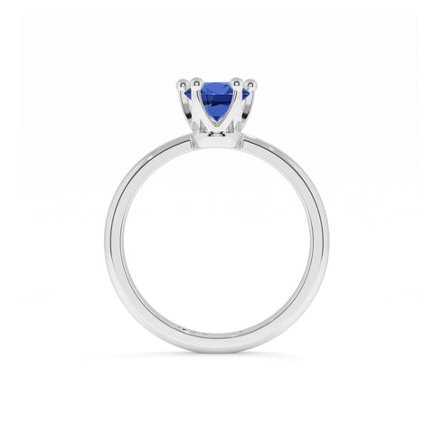 blue sapphire oval cut solitaire prong-set ring