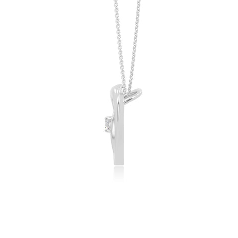 moissanite floral heart necklaces in sterling silver 