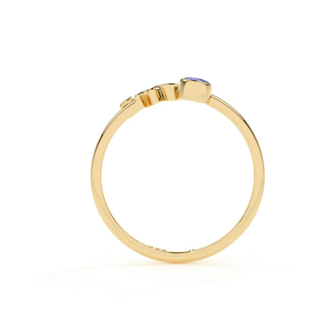 capricorn zodiac ring with natural tanzanite gold vermeil