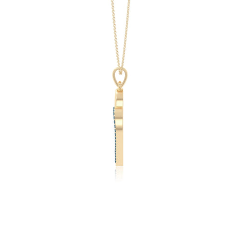 natural london-blue-topaz double heart necklaces in yellow gold vermeil 