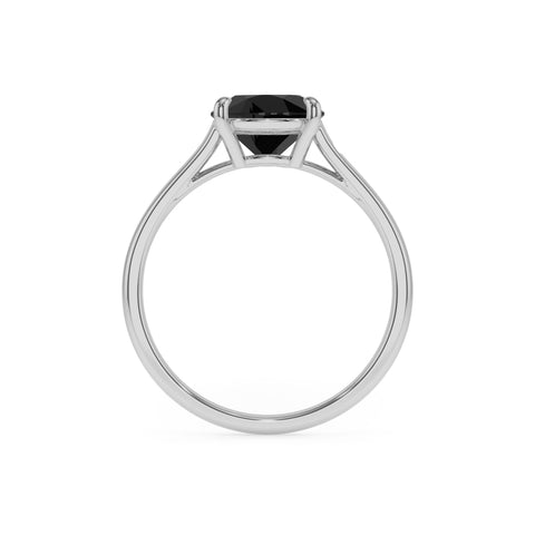 natural black onyx cushion solitaire engagement ring