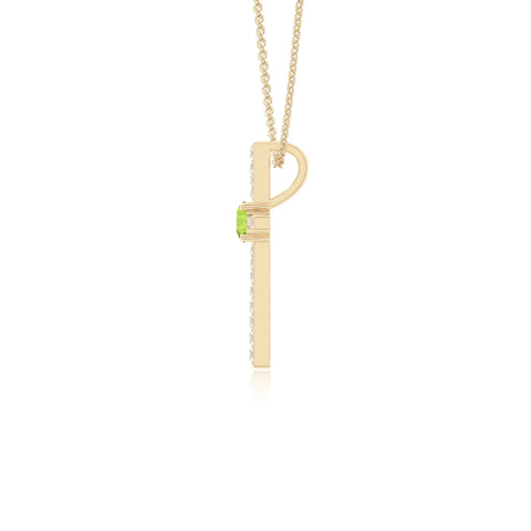 peridot cross necklaces in yellow gold vermeil 