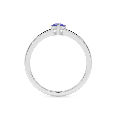 tanzanite pear cut stackable prong-set ring