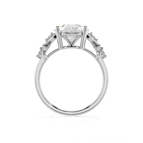 lab-grown moissanite round criss cross solitaire engagement ring