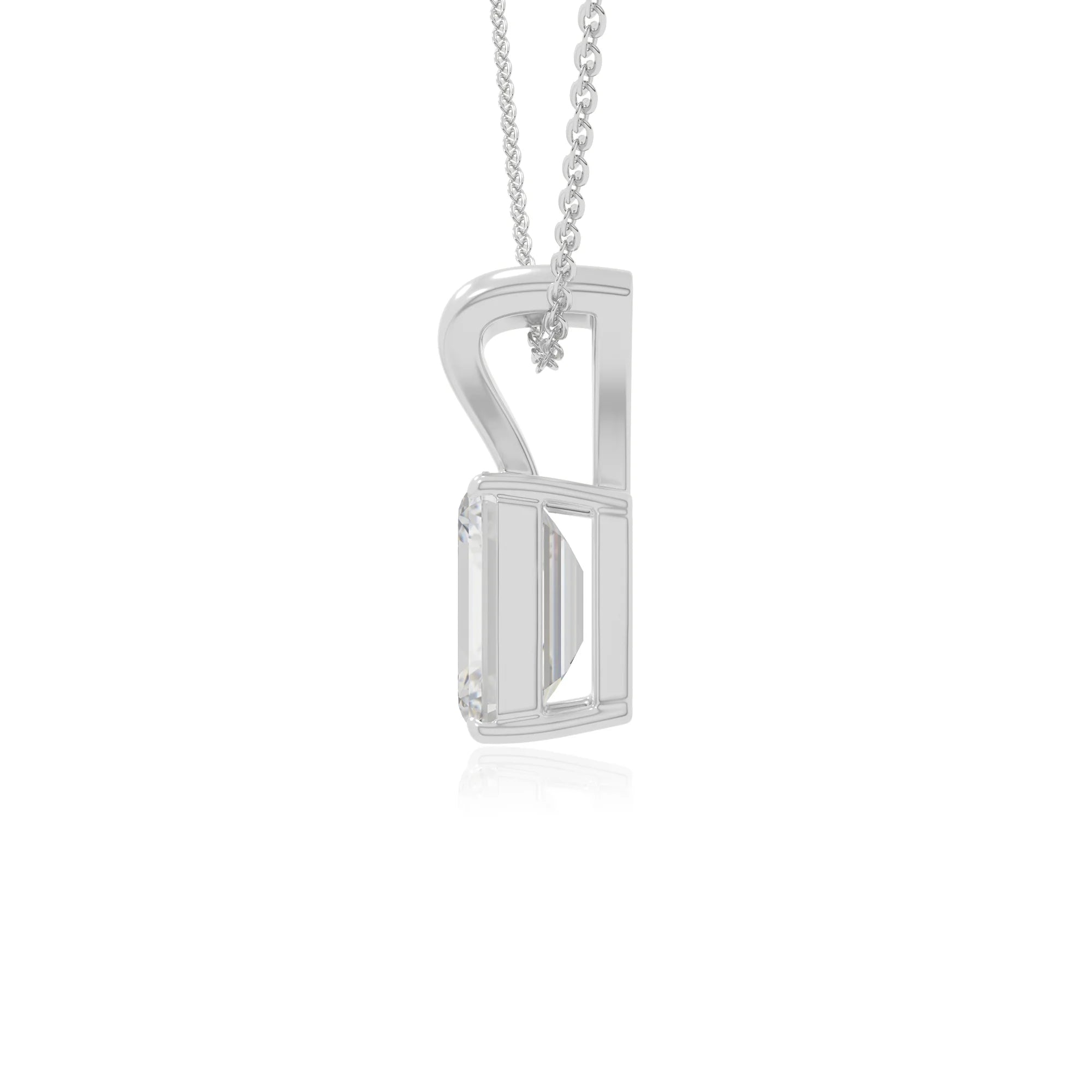 moissanite v-bale solitaire necklaces in sterling silver 